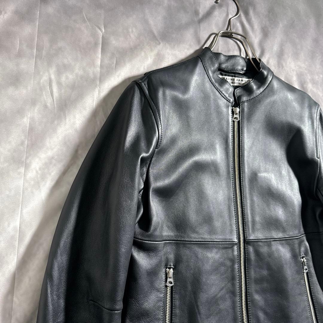 KATHARINE HAMNETT シングルライダース　レザージャケット　黒　M