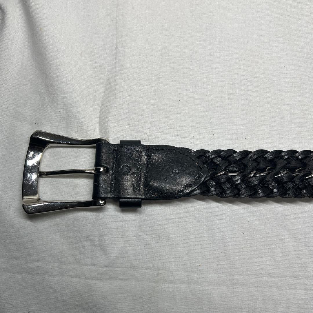 TORNADOMART ヘビ革 メッシュ ベルト レザー スタッズ 黒 チェーン