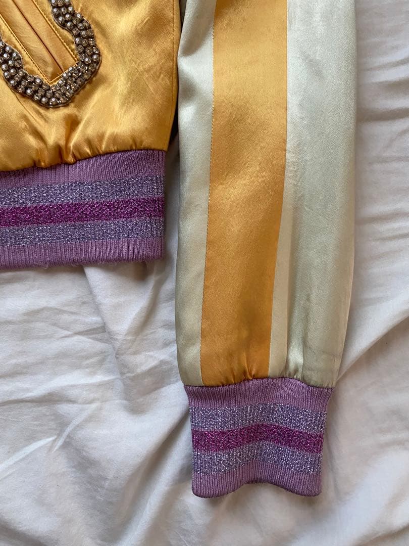 COACH ビジュー装飾 スカジャン M 仲里依紗着用　サテン