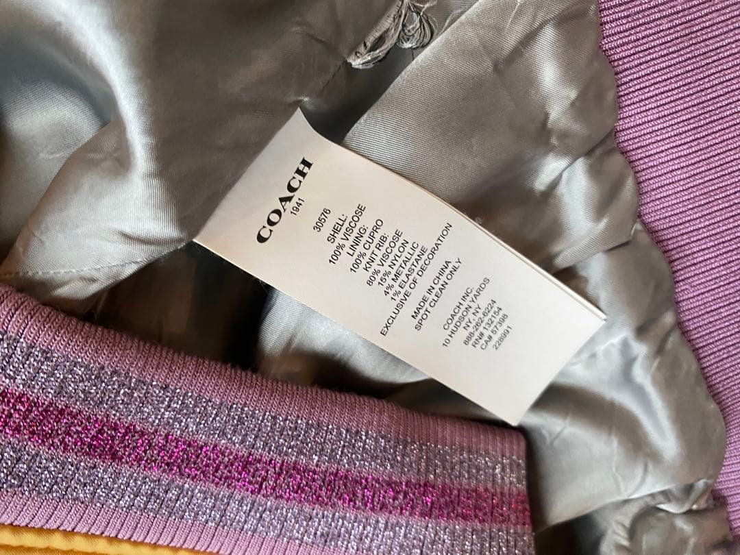 COACH ビジュー装飾 スカジャン M 仲里依紗着用　サテン
