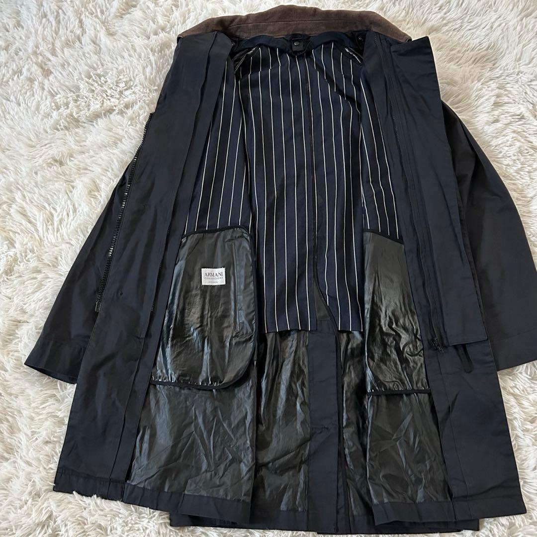 アルマーニコレツォーニ 中綿ライナー付 ステンカラーコート 50 XL相当