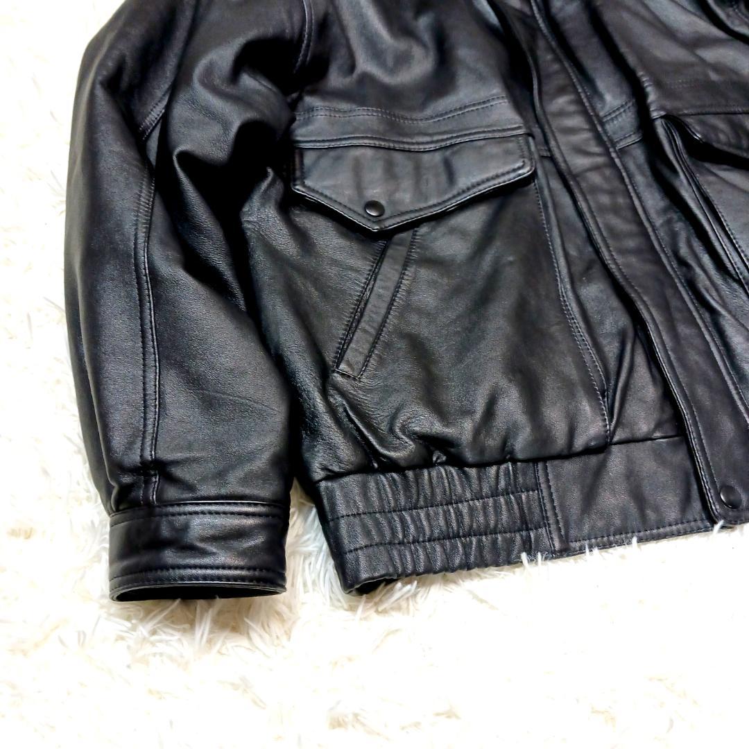 大きいサイズ✨　フライトジャケット　a2　g1　ボア　2way　短丈　本革　黒