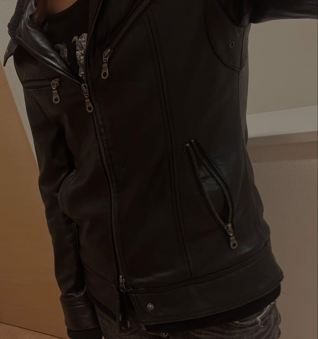 FUGA 羊革ラムレザー ライダースジャケット黒 y2k