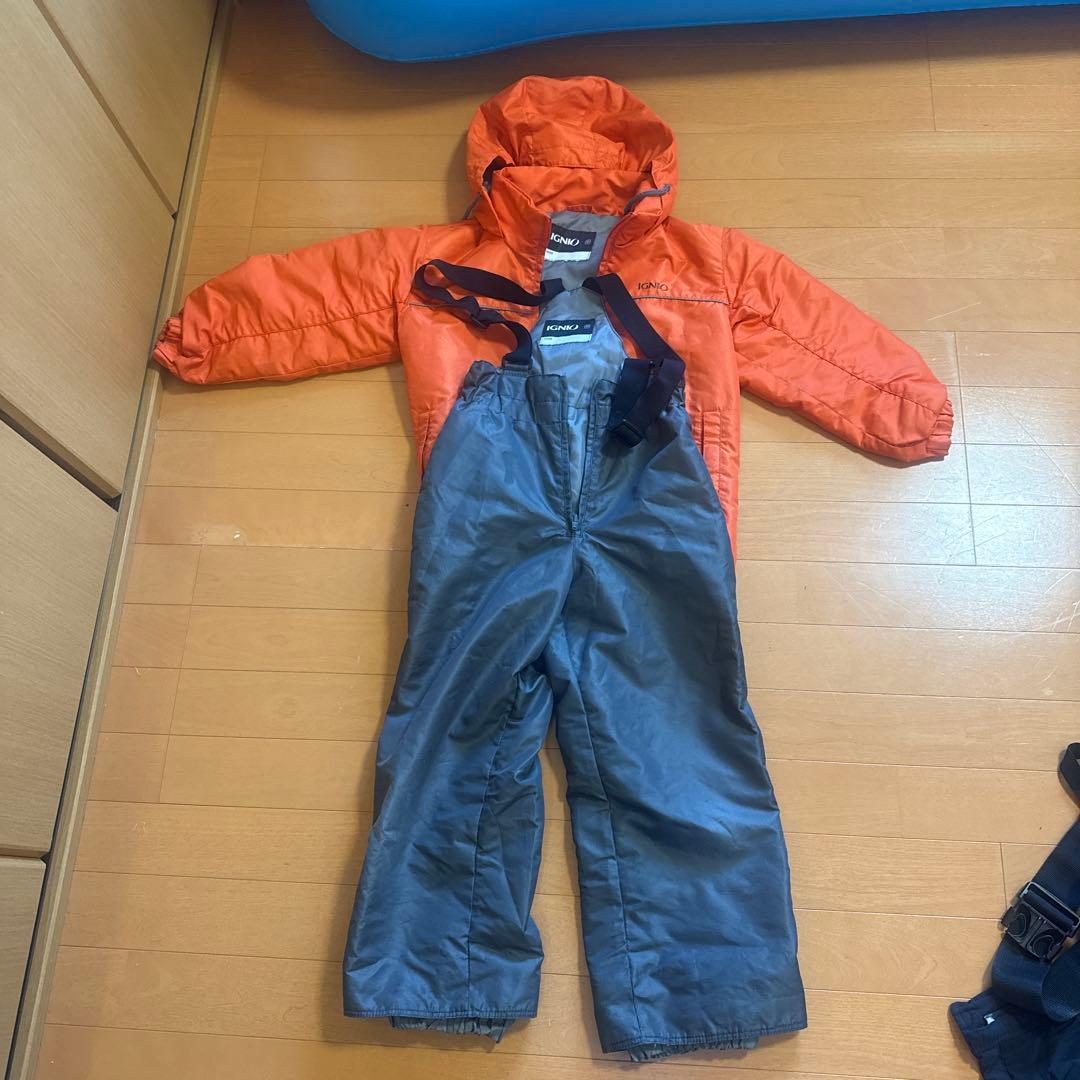 子ども用スキーウェア オレンジ/グレー - メルカリ