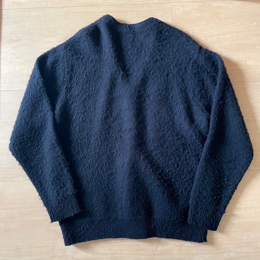 BEAMS モヘヤ混 シャギーニットカーディガン Mサイズ ブラック ビームス