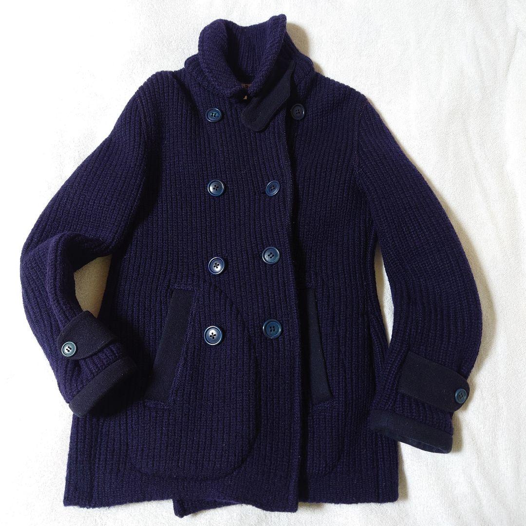ハリウッドランチマーケットBLUEBLUEネイビー圧縮ニットPコート - メルカリ