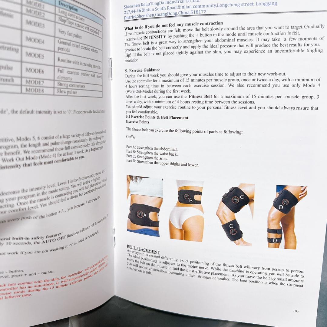EMS腹筋ベルト2個セット ジェル不要 8モード15強度 筋トレ腹筋マシン