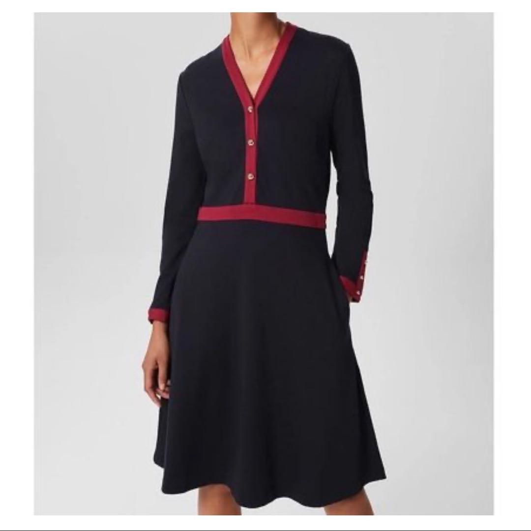 HOBBS LONDON ネイビーとレッドのワンピース