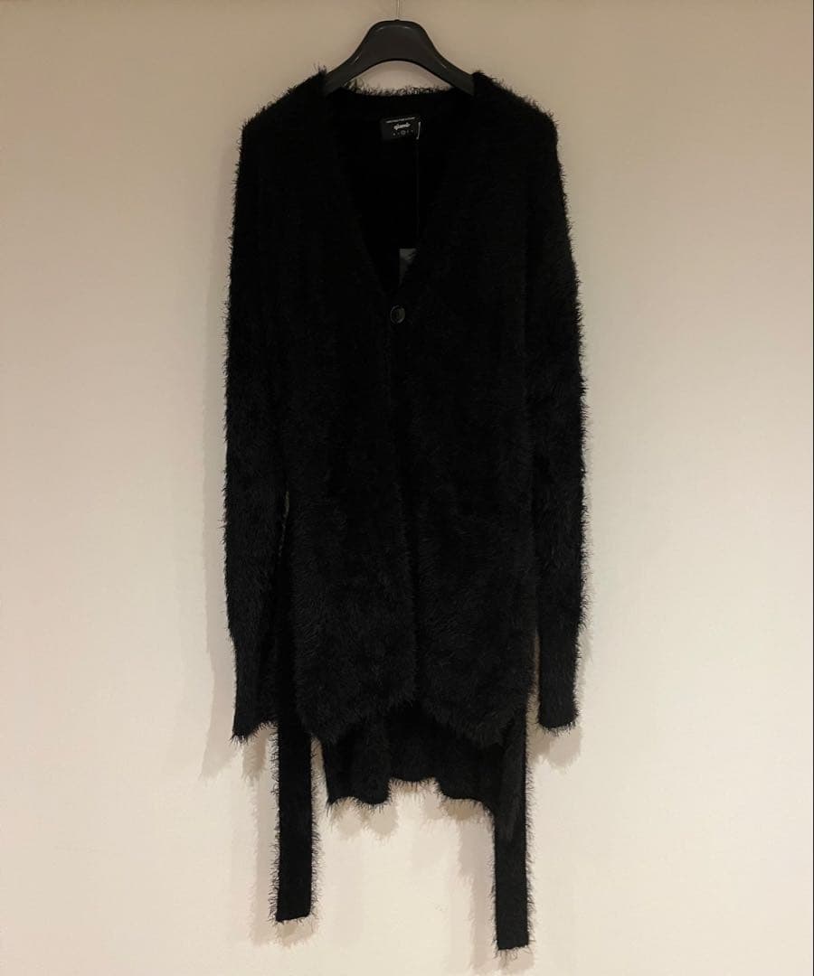 glamb カーディガン ブラック シャギー ロング ニット メンズ M相当