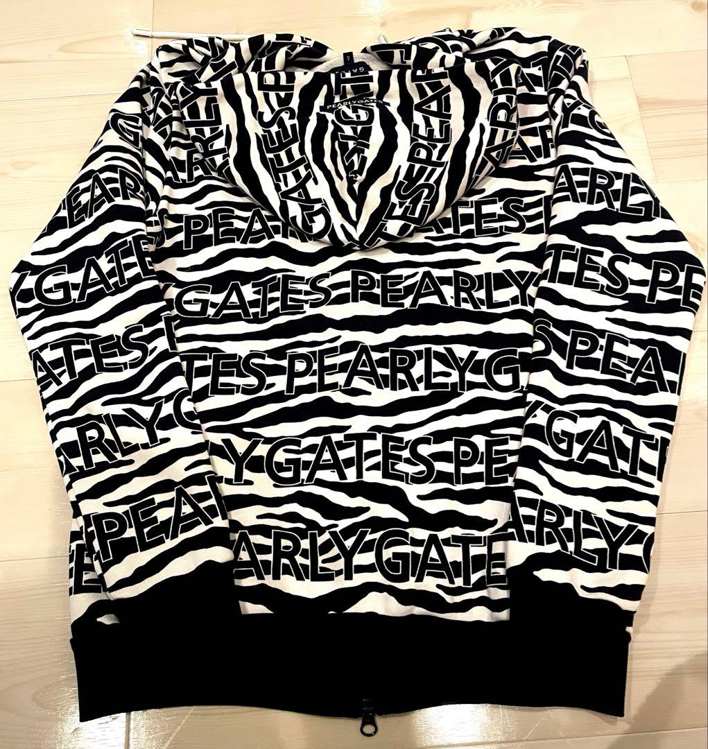 パーリーゲイツ 裏起毛ジップパーカー ロゴ✖️ゼブラ柄