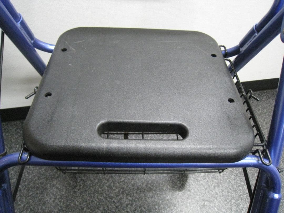 ハッピーⅡ NB 竹虎 歩行器 介護用品 ブルーメタリック バスケット付き