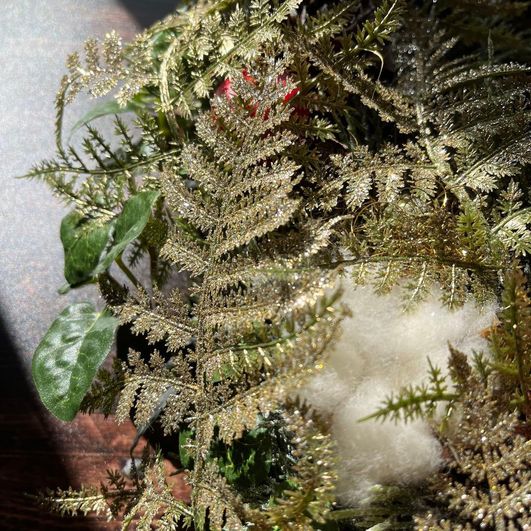 No.25_ 104優美に煌めくクリスマスリース/特大サイズ/冬/造花