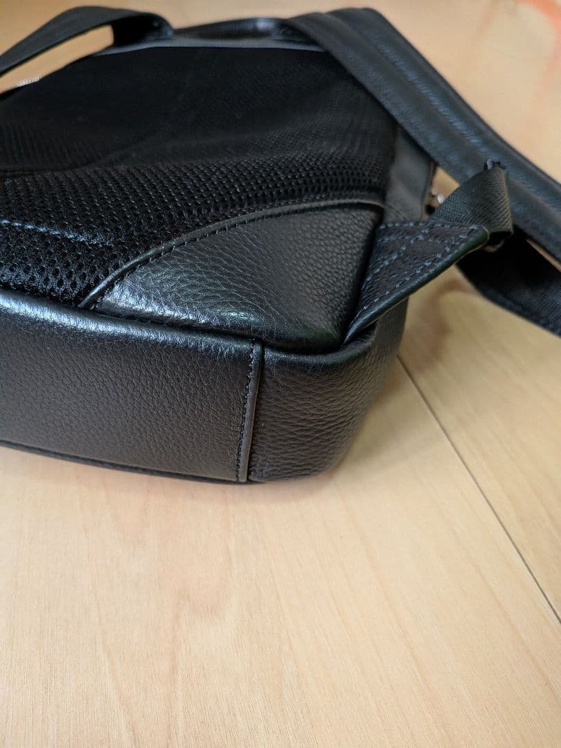 MURA 薄マチ ダブルジッパー シュリンクレザー スマート ビジネス リュック