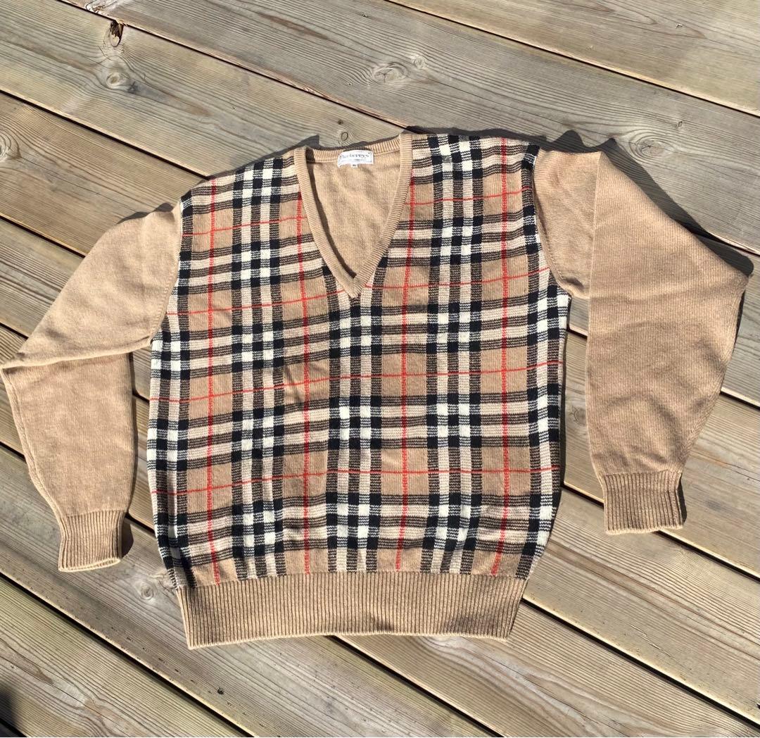 タダクニ 様専用Burberry´s ベージュ Vネックセーター 2L-人気の定番