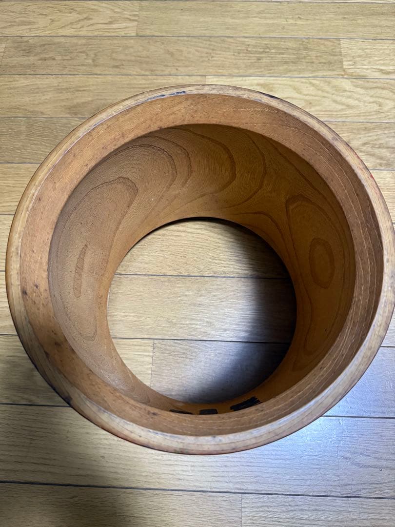 和太鼓 胴体 木製 茶色 直径約25cm高さ21cm