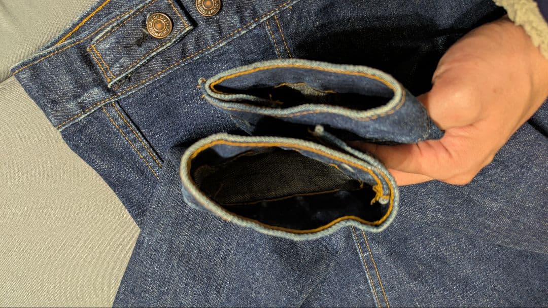 リーバイス　70505 e 44 ケアタグ　ボタン裏529　移行期