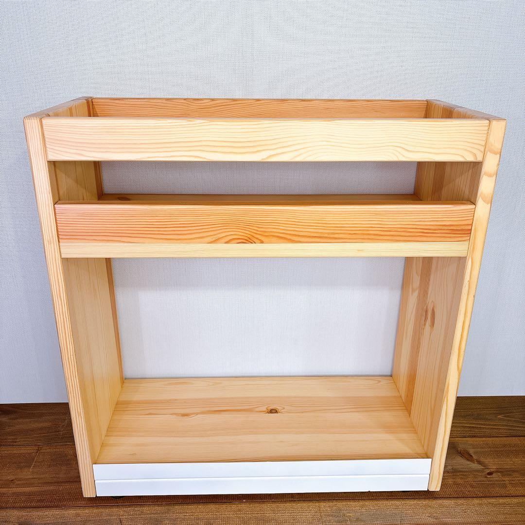 良品】 無印良品 パイン材 デスクワゴン 幅55×奥行24×高さ57.5cm