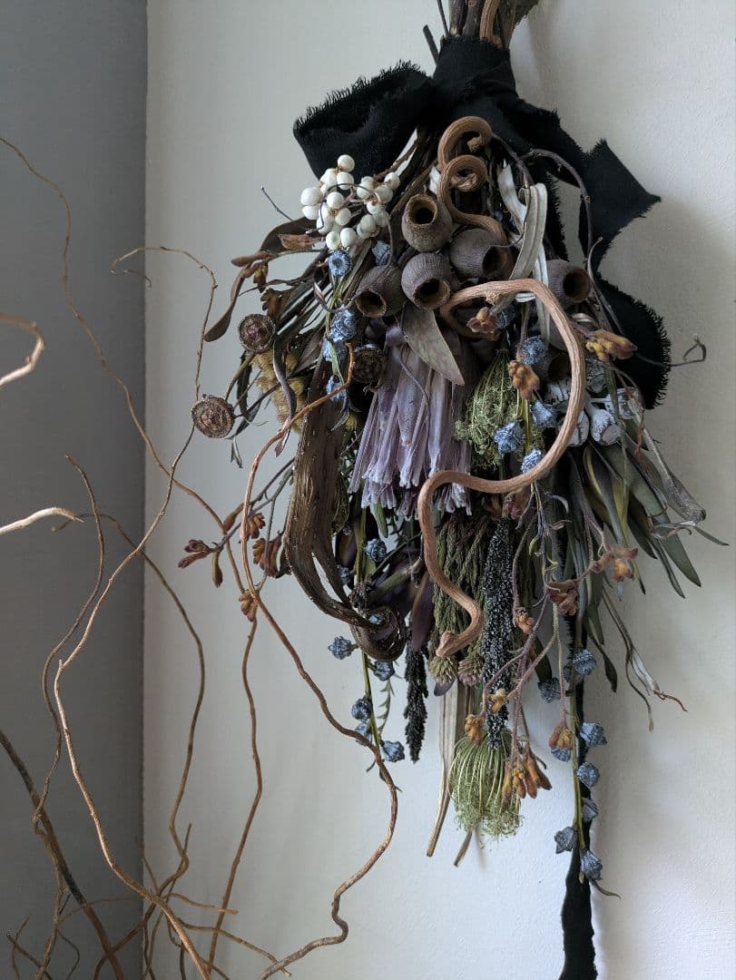 ドライフラワー　スワッグ　インテリア　プロテア