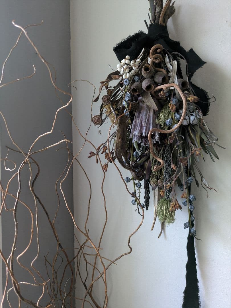 ドライフラワー　スワッグ　インテリア　プロテア