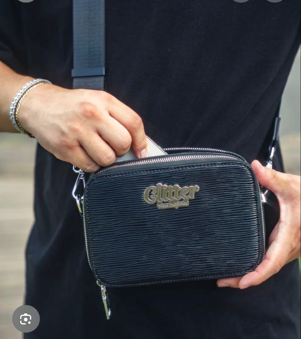 Glitter ブラックショルダーバッグ