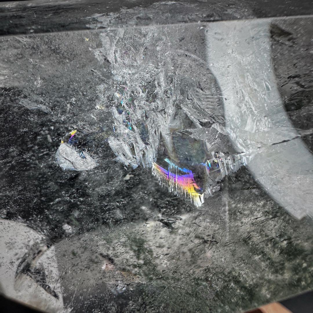 希少❗️ガーデンクォーツインクォーツ 虹☆六角柱　ポイント庭園水晶A1077