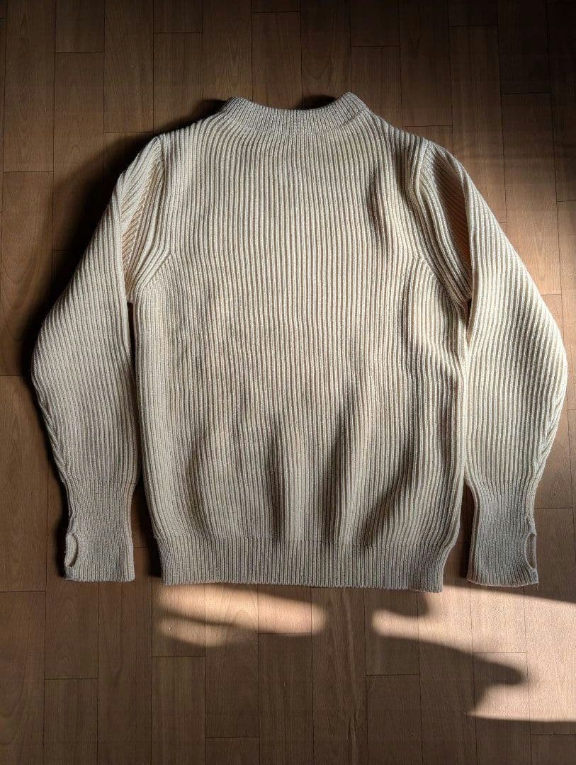 ANDERSEN-ANDERSEN アイボリー リブ編みセーター S