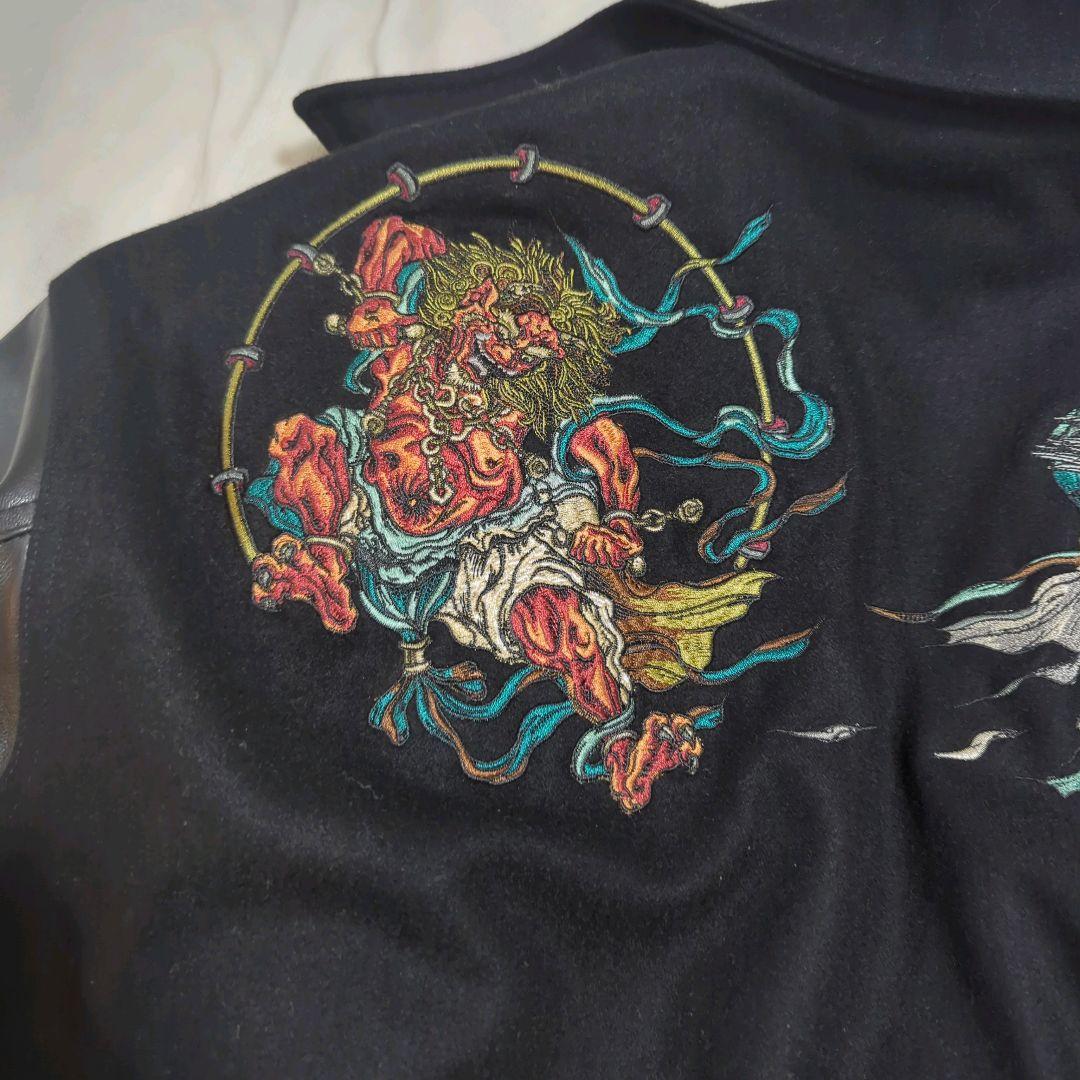 山田様！！AIVER 神スタジャン 風神雷神 キルティング ラムレザー 黒