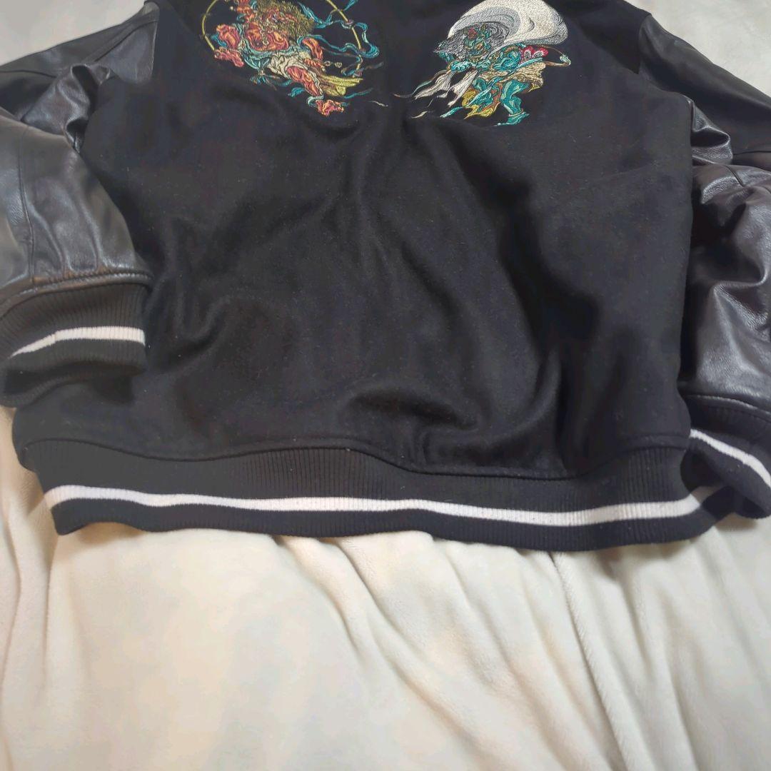 山田様！！AIVER 神スタジャン 風神雷神 キルティング ラムレザー 黒