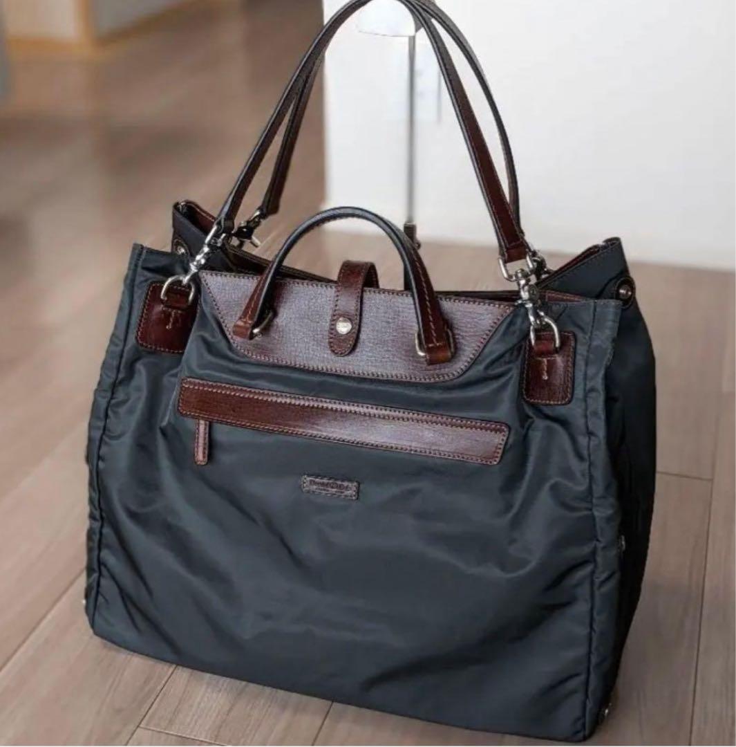 タグ付き 極美品 ダニエル&ボブ　2WAYバッグ　ナイロン　レザー　f387