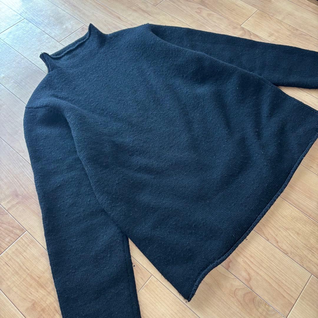 MARGARET HOWELL ロールネックニット ブラック Ｌ