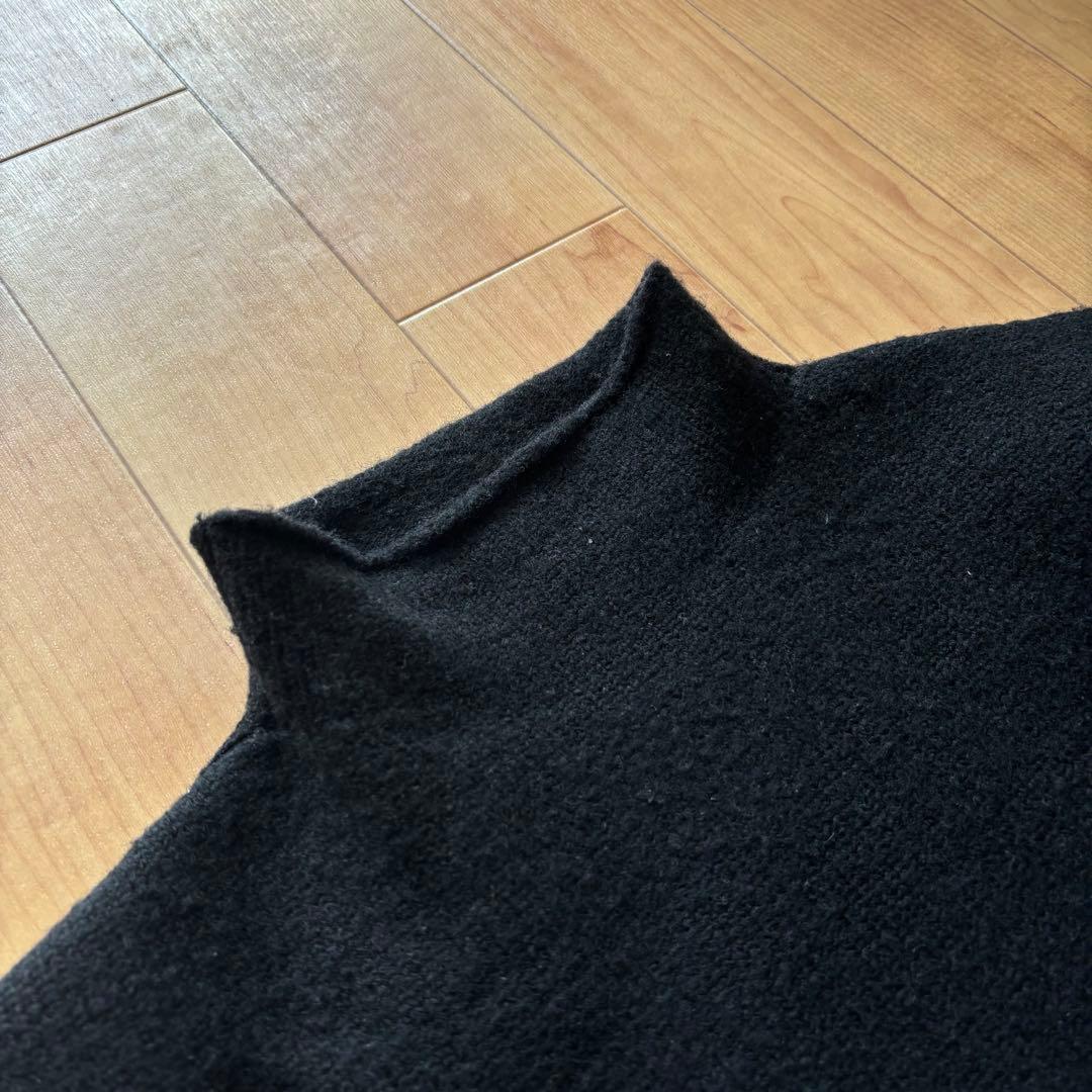 MARGARET HOWELL ロールネックニット ブラック Ｌ