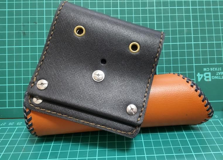 牛本革 タモホルスター 左刺し ホルダー ヘチ釣り 落とし込み チヌ