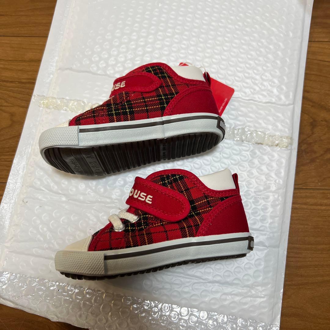 ミキハウス♡チェック♡スニーカー♡赤14.0cm
