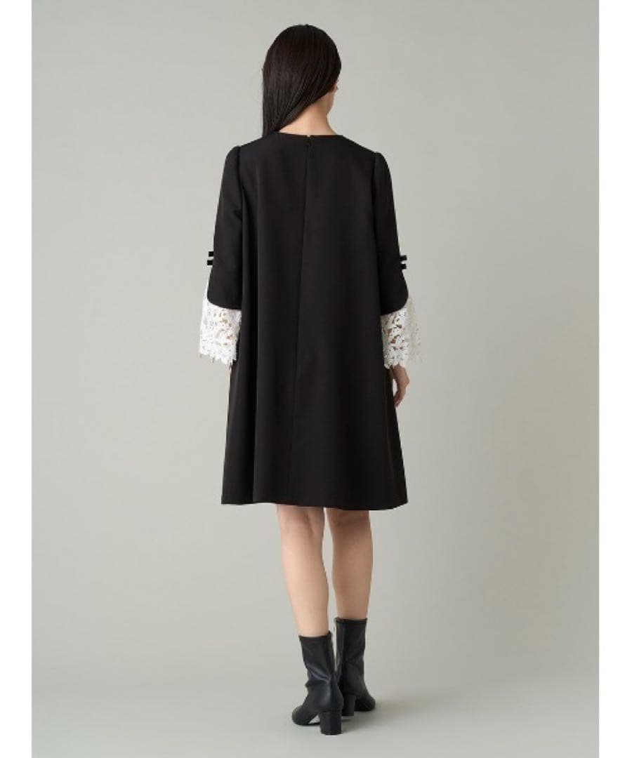 クリーニング済み CELFORD レースカフドレス ブラック 38