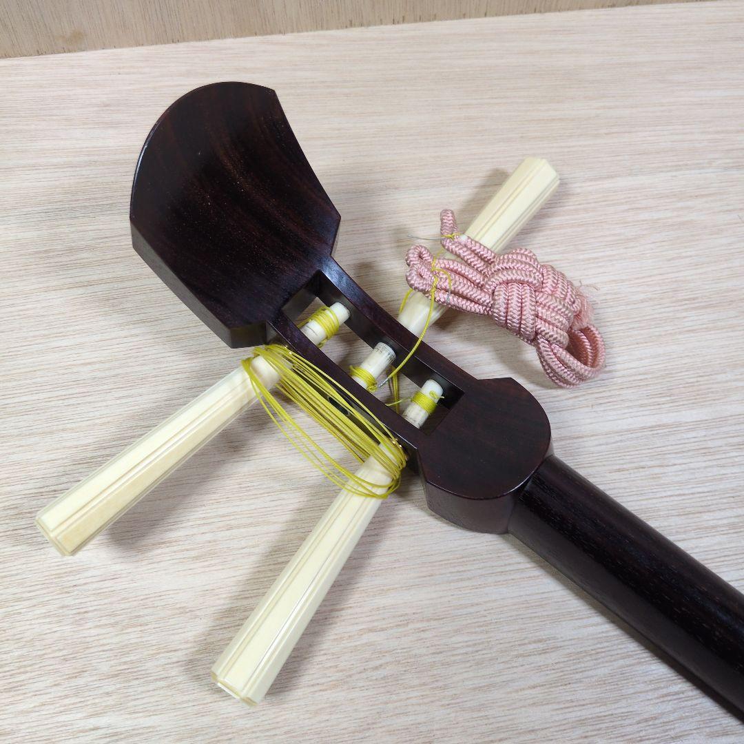 あ*ま様 鶴屋三絃店　鶴秋　高級 三味線　東地唄　皮破れ　綾杉　金細