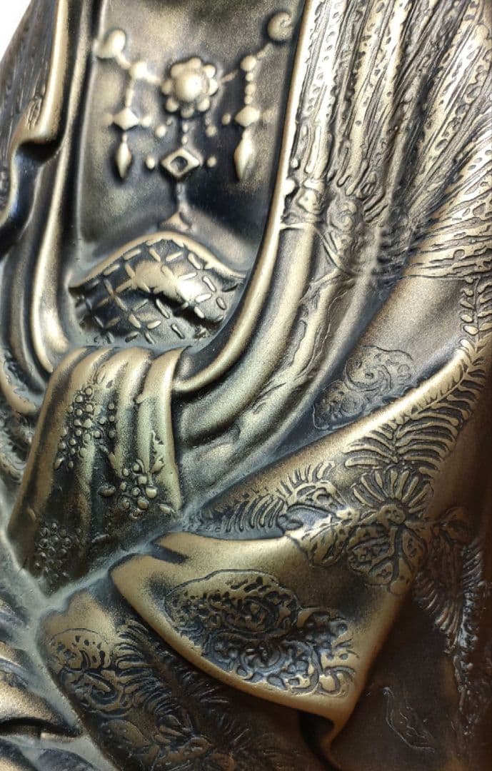 鶯玉作】観音菩薩 仏像 古美術 非鉄 金属工芸 彫刻 観音像