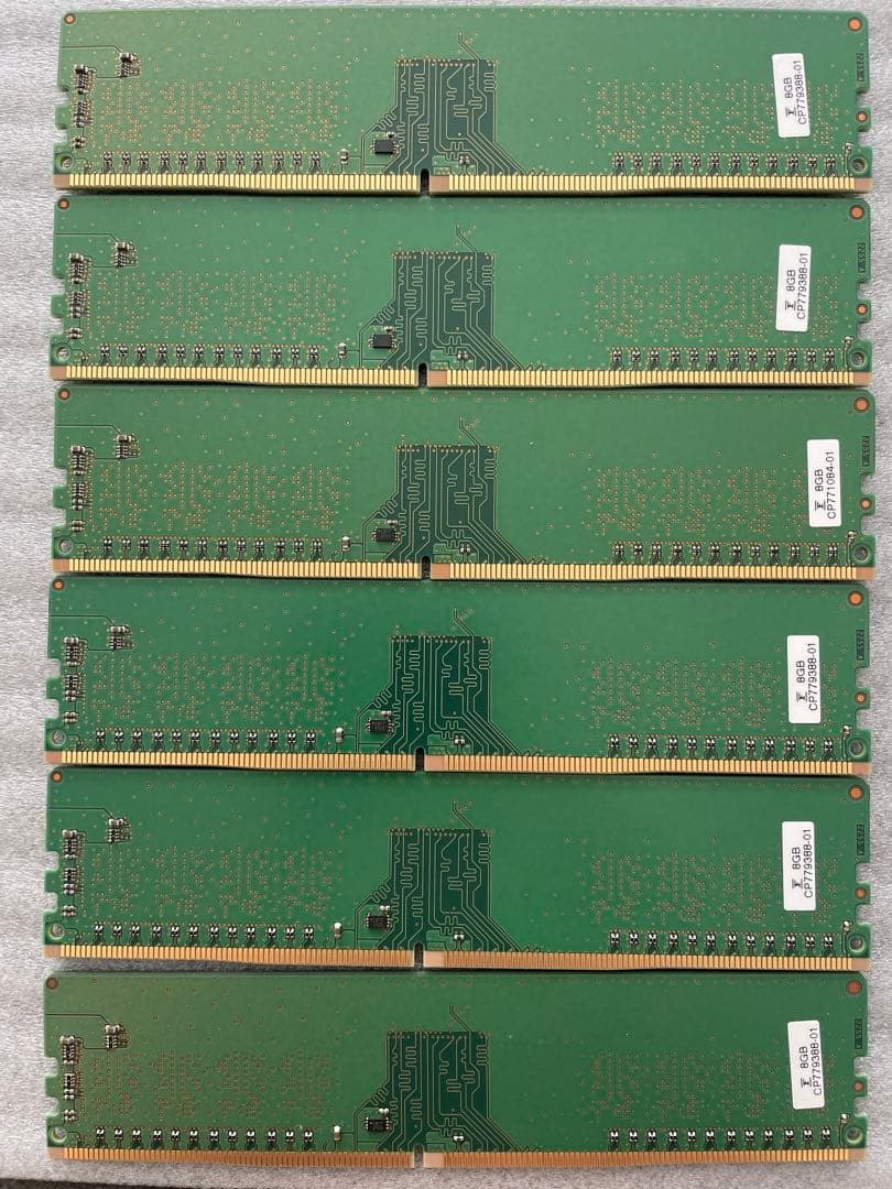 MTA8ATF1G64AZ-2G6E1 8GB DDR4 メモリ計6枚まとめ売り Micron DDR4