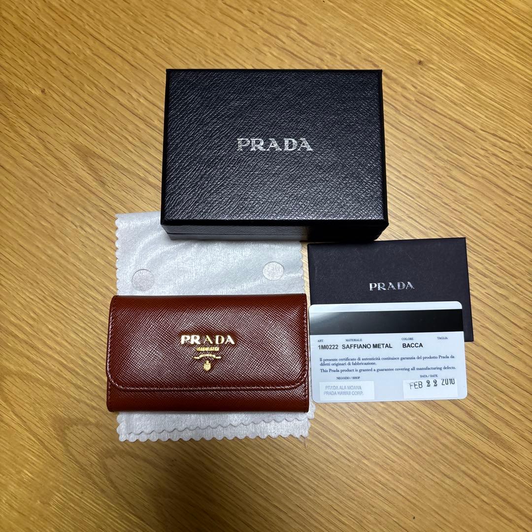 【未使用】プラダ PRADA サファイアーノ メタル　キーケース　6連