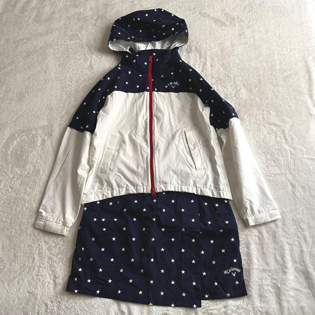 極美品★キャロウェイ★レインウェア★上下セット ★ネイビー★S