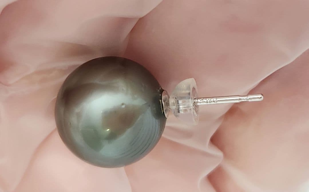 値下げ☆黒蝶真珠、K14WG、ピアス