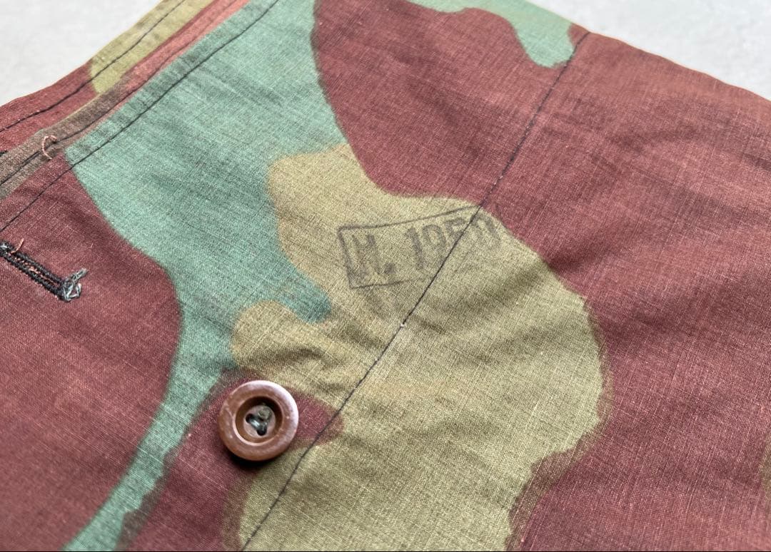 ②1950年 デッドストック イタリア軍幕 タープ テント サンマルコ迷彩 実物