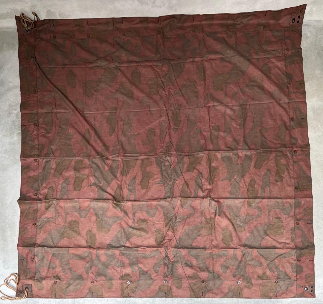 ②1950年 デッドストック イタリア軍幕 タープ テント サンマルコ迷彩 実物