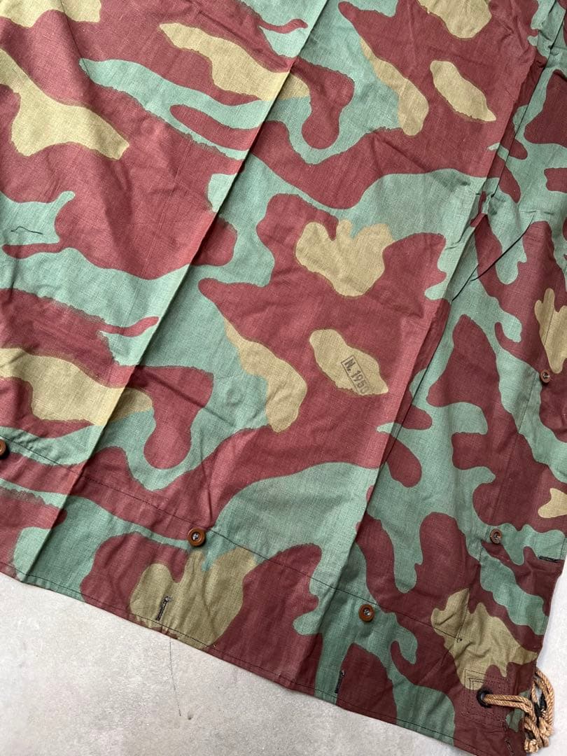 ②1950年 デッドストック イタリア軍幕 タープ テント サンマルコ迷彩 実物