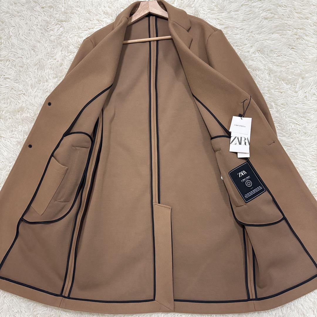 未使用品✨ZARA ザラ　4way チェスターコート　キャメル　L ストレッチ