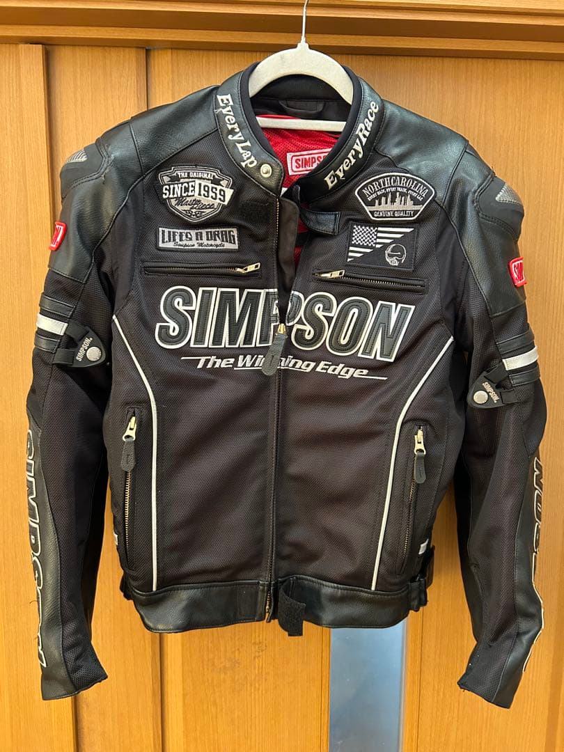 シンプソン ライダースジャケット バイク プロテクター L メッシュ