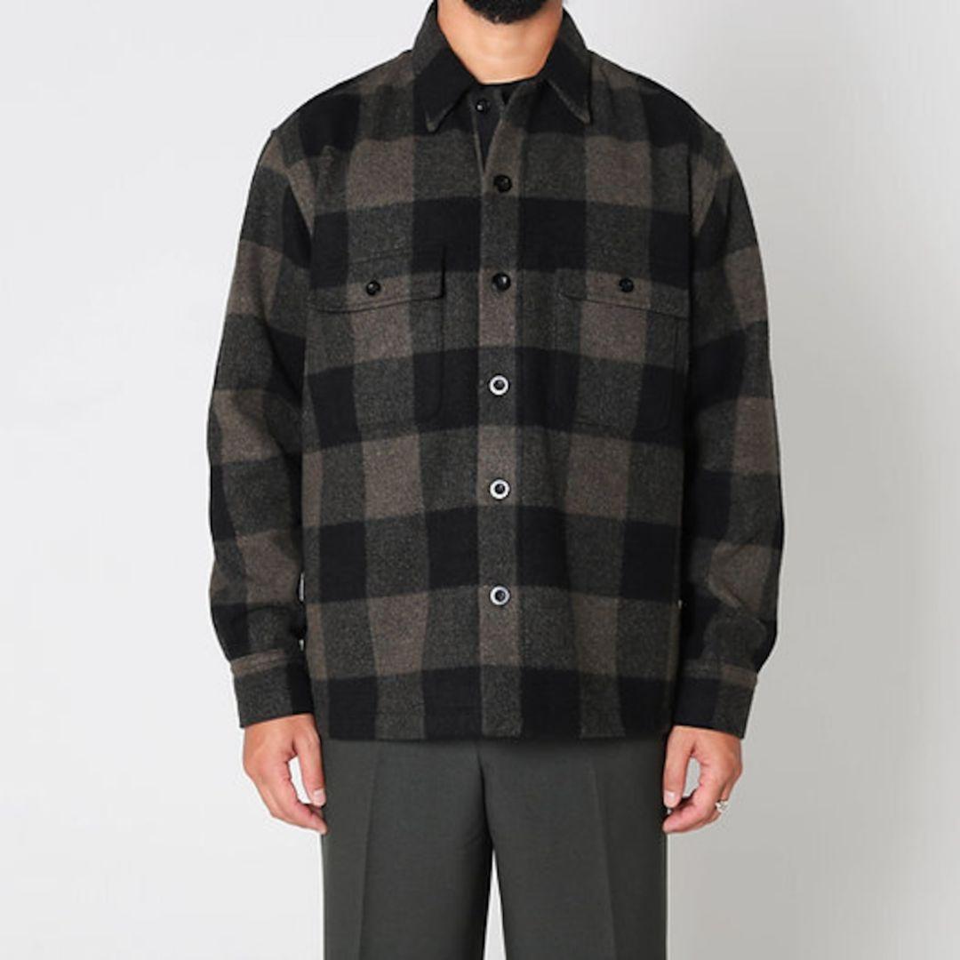 KAJA ウールバッファローチェックCPOジャケット サイズ2 カーキ OVY