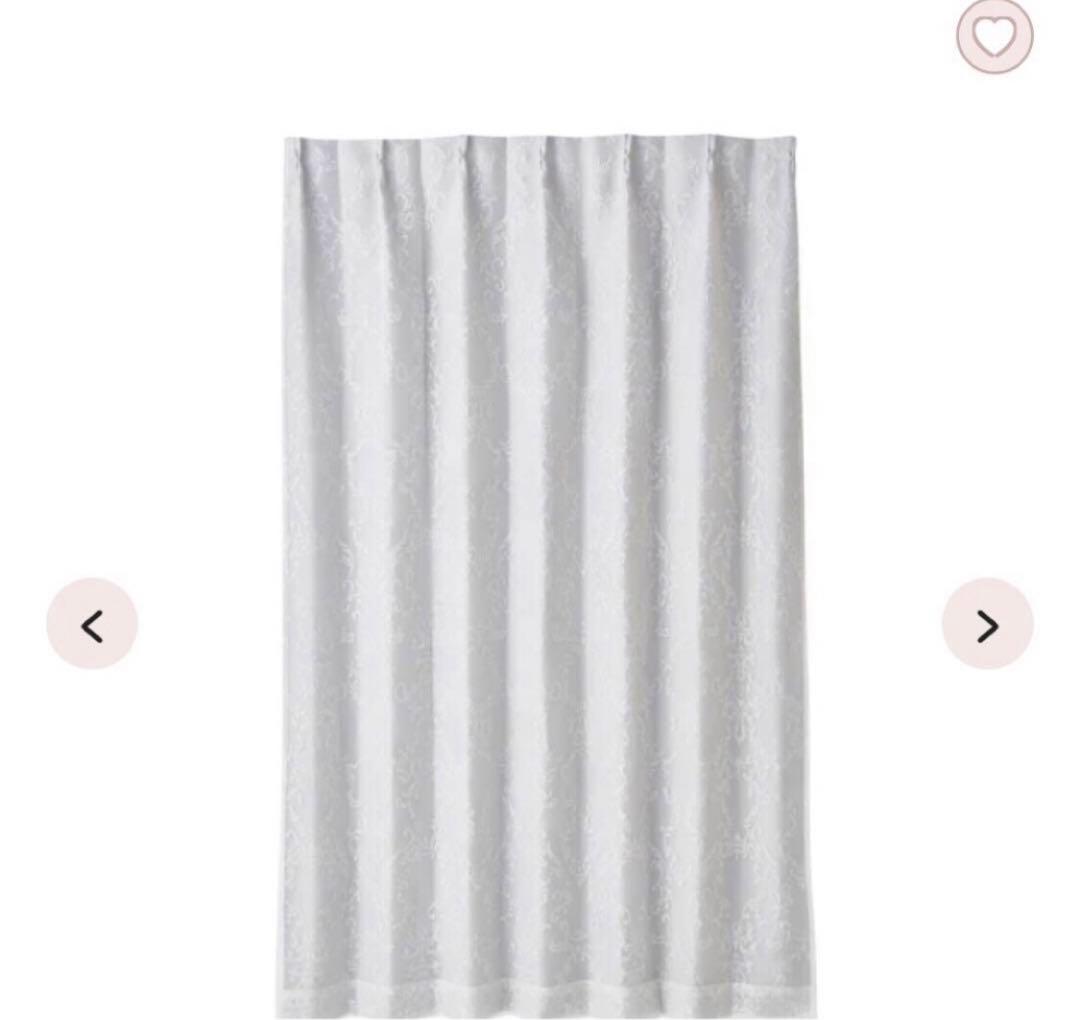 ホワイト・ダークグレー レース付きカーテン