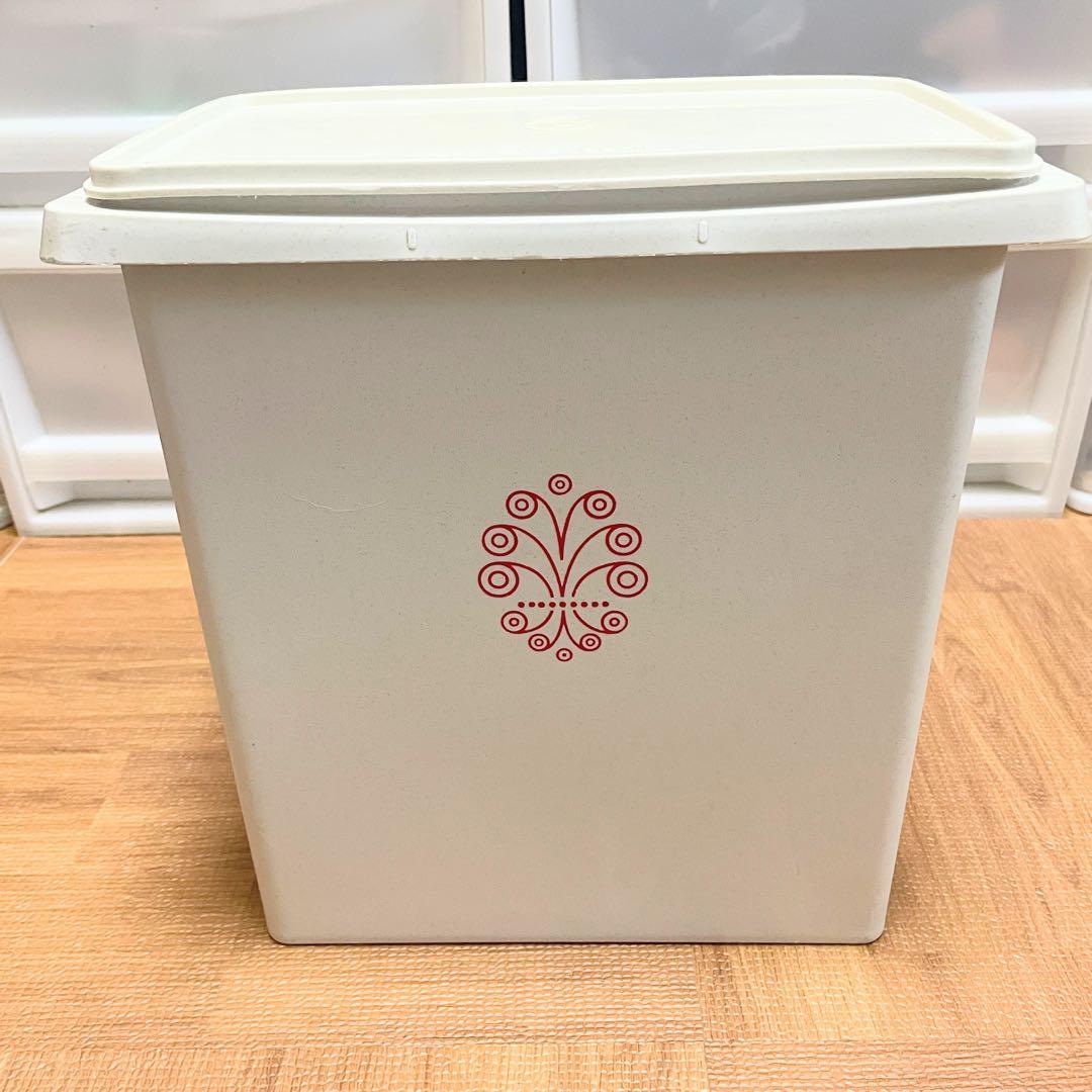 2点セット【タッパーウェア】米びつ 10キロキーパー クリア＆クリーム