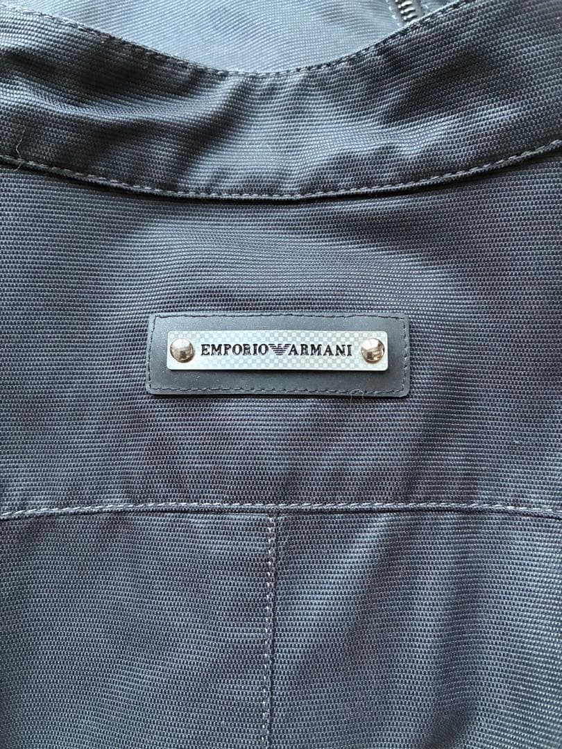EMPORIO ARMANI ブラック シングルライダースジャケット