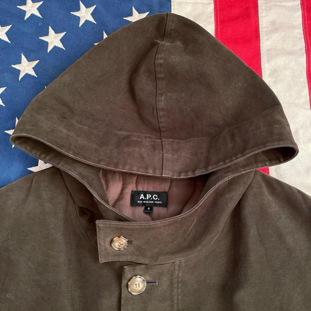 A.P.C. 中綿入り モールスキン モッズコート S オリーブドラブ